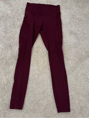 High-Waist Wine Red Leggings